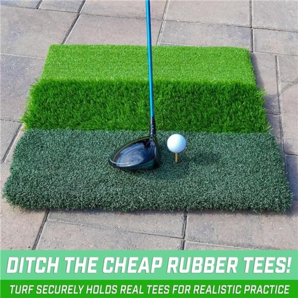 GoSports Tri-Turf XL Golf Practice Hitting Mat - Huge 24 Inch x 24 Inch for - Picture 5 of 7